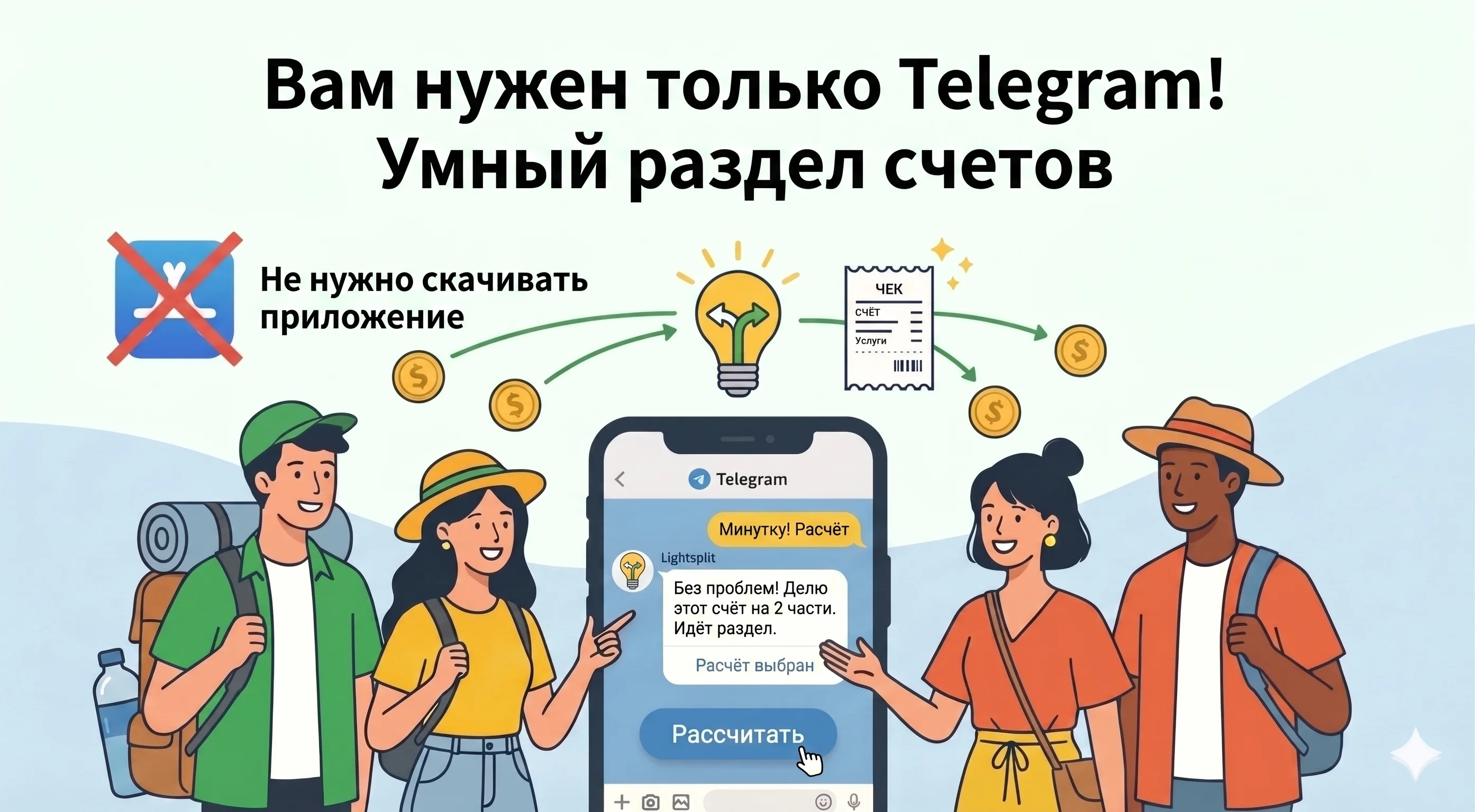 Как разделить расходы в Telegram: гайд по боту Lightsplit