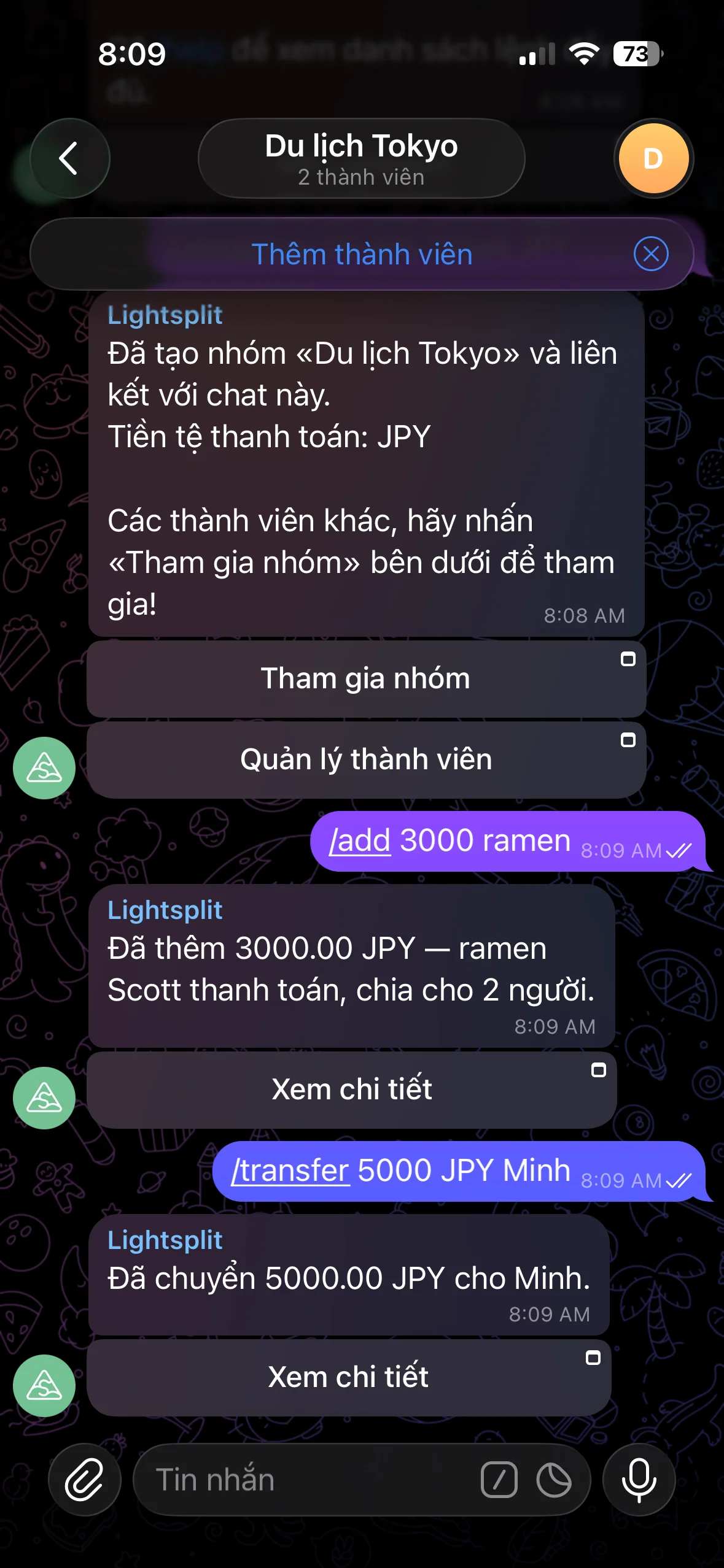 Dùng lệnh transfer ghi quỹ chung